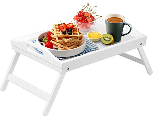 Betttablett, klappbare Beine mit Griffen, Frühstückstablett für Sofa, Essen, Zeichnen, Platten, Bambus, Serviertablett, Schoß, Schreibtisch, Snack-Tablett