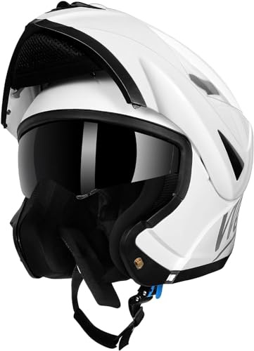 Westt Klapphelm Motorrad ECE 22.06 Zertifiziert – Integralhelm mit Sonnenblende & Visier, Motorradhelm für Damen & Herren, Jethelm mit Kinnschutz, waschbares Innenfutter, für Roller, Scooter & Moped