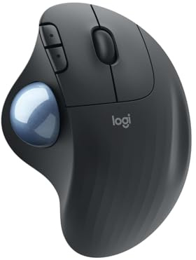 Logitech ERGO M575 Wireless Trackball Maus - Einfache Steuerung Mit Dem Daumen, Flüssige Bewegungen, Ergonomisches Design, Für Windows, PC & Mac Mit Bluetooth- & USB-Funktion - Graphite, Schwarz
