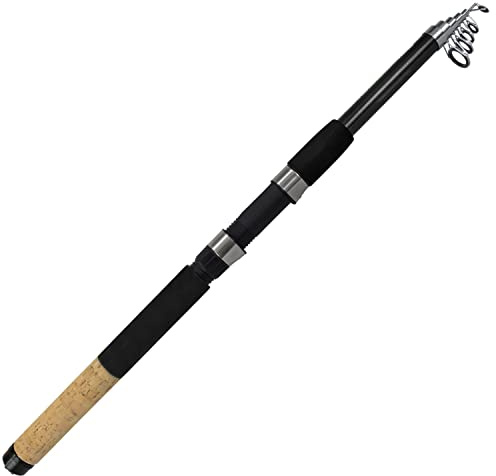 Roy Fishers Allround Tele Teleskoprute | Mixed Carbon Blank, Kork & EVA Griff, Kompakte Transportlänge, 15g bis 150g Wurfgewicht, Für Forelle, Hecht, Karpfen & Aal