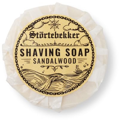 Störtebekker® Premium Rasierseife Sandelholz 70g - Handgefertigte Seife für ergiebigen Rasierschaum - Perfekt für die Rasur mit Rasierhobel & Rasiermesser - Vegane Rasierseife Damen & Herren