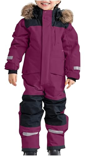 KDEIHT Schneeanzug Kinder Wasserdicht Atmungsaktiv Skianzug Jungen Mädchen Skianzüge Outdoor Snowboard Schneeoverall Winter Unisex Funktionsanzug Thermo Skianzüge Verdickte Schneeanzüge