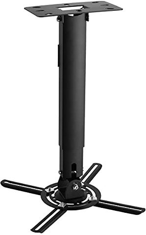 suptek Universal Beamer Projektor Decken Deckenhalterung Beamer Halterung Halter für Flache oder geneigte Deckenhöhen, einstellbar mit ausziehbarer Länge für LCD/DLP-Projektoren Schwarze PR05B