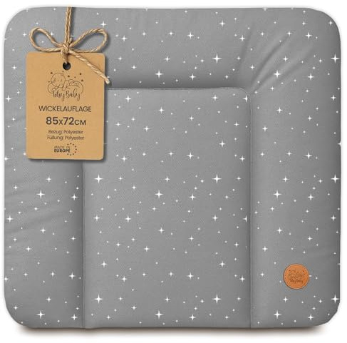 Abwischbare Wickeltischauflage – schnell gereinigt mit einem feuchten Tuch | Wickelmatte 85 x 72 cm wasserdicht abwischbar für Baby Wickelkommode Bett und Reise – pflegeleicht hygienisch Galaxie B