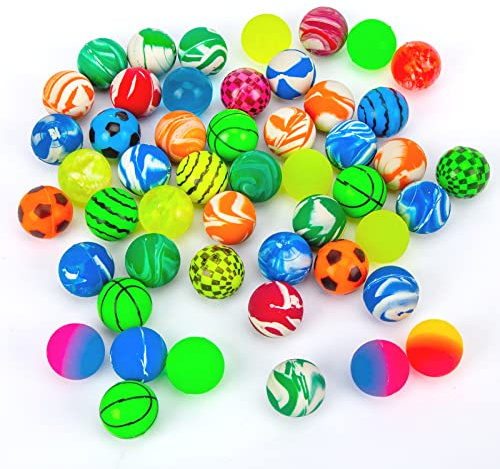 HAKACC 50 Stück Flummies für Kinder, 25mm Bunte Gummibälle Set für Karneval Mitgebsel, Hüpfball Füllung für Geburtstag Ostern Party