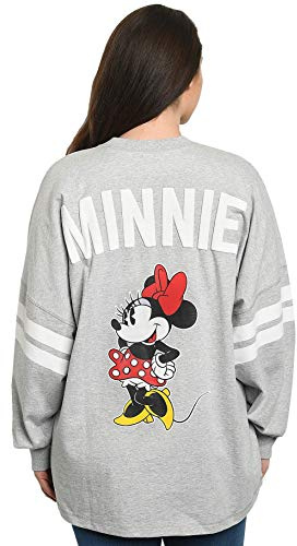 Disney Jersey Damen Oversized Mickey Minnie Mouse Langarm
