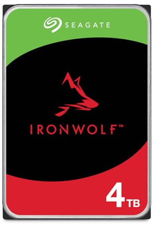 Seagate IronWolf 4TB, NAS Interne Festplatte HDD, 3.5 Zoll, 5400 U/Min, CMR, 64 MB Cache, SATA 6GB/s, silber, inkl. Data Rescue Service (ST4000VNZ06)