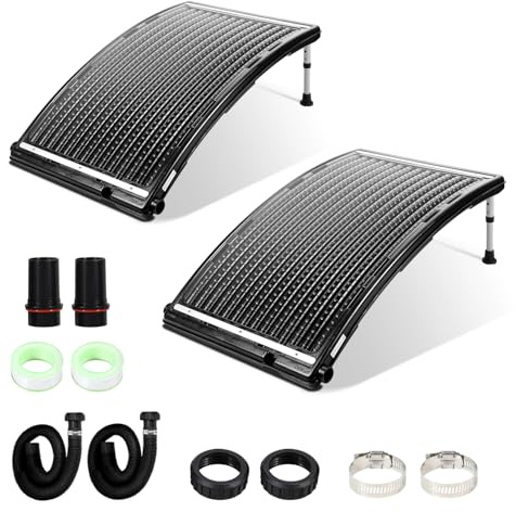 Herrselsam Sonnenkollektor Poolheizung 2 Sets 110x69x14cm Solarheizung Maximaler Durchfluss 10000 L/h, Pool Heizungen Solaranlage für Warmwasser, Gartendusche, Pool