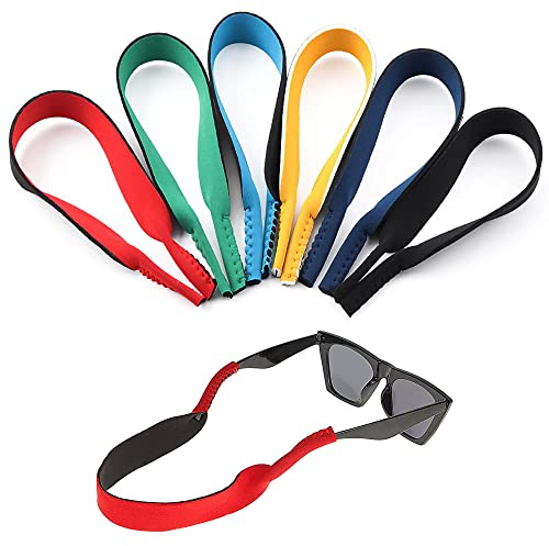Surplex 6 Pack Neopren Elastic Cord Gläser Retainer Strap Band für Sport Brillen und Sonnenbrillen, Brillen Halter Strap Gläser Kopf Band Floater Anti-Rutsch-elastische Schnur