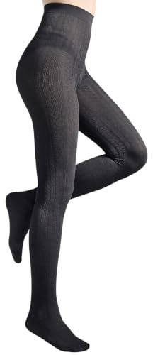 Aaronano Thermo Strickstrumpfhose Damen Winter Zopfmuster | Strumpfhose, Blickdicht, Warm,Wollstrumpfhose