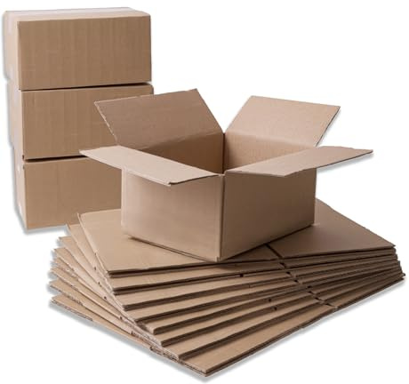 IPEA Versandkartons 25 x 18 x 12 cm für Versand, E-Commerce, Geschenke - [ 10 STÜCK ] – Made in Italy – Rechteckige Mehrzweckboxen zur Verpackung von Gegenständen, Events und Feiern - Kartonboxen