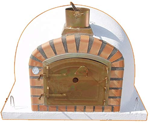 Impexfire Pizzaofen Lissabon 100 cm, Holzbackofen mit Kamin | Holzbefeuerter Steinbackofen mit 100 cm Backfläche, inklusive Kamin und Regenhut, ideal für Pizza, Brot und Outdoor-Backen