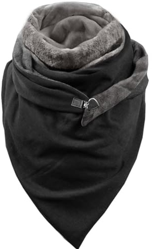 heekpek Damen Schals Warmer Dreieckschal mit Button Winterschals Retro Damen Wickelschal Lässige Herbstschal Winterschal Halstücher übergroßer Weich Scarf Poncho