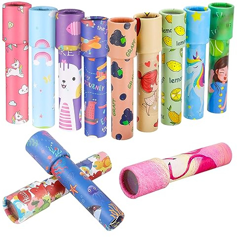 FANTESI 12 Stück Klassisches Kaleidoskope Kinder, Mitgebsel Mini Kaleidoskop Kinder Kaleidoskop Lernspielzeug für Jungen und Mädchen (Zufällige Farbe)(12 Pcs Zufällige Farbe)