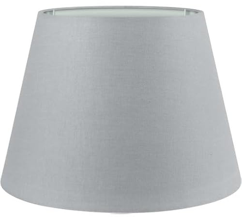Wogati® Premium Lampenschirm | Größe: L | ØU:25cm | Farbe: Grau | E14/E27 | konisch | Baumwolle | für Stehlampen, Hängelampen, Tischlampen, Deckenlampen