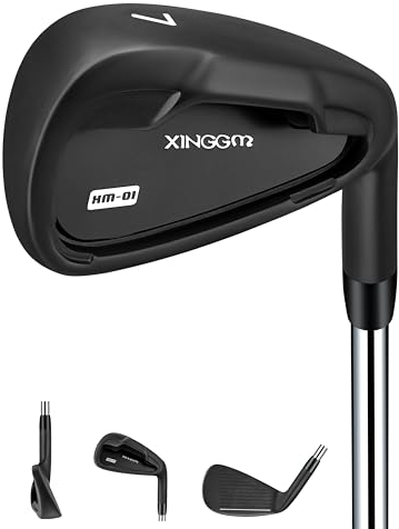 XM-01 Einzelne Golf-Eisen oder Golf-Eisen Set - Premium Herren Golfschlägereisen mit Stahlschaft für Rechtshänder, Stiff Flex (#7 Eisen Single, Rechts)
