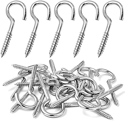 MOGADEE® 30 Stück Schraubhaken Edelstahl, Deckenhaken, Hakenschraube, Haken zum Schrauben, Einschraubhaken Robuste Becherhaken（M3-40mm）