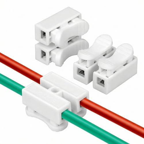 QWORK® 100 Stück Lüsterklemmen Steckbar, CH2 Schnellverbinder Drahtklemmen Kabel Verbindungsklemme