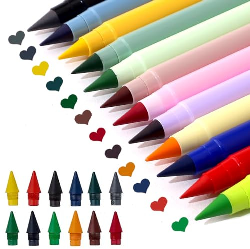 RUIYDZ 13 Farben Ewiger Bleistift mit Radiergummi Stift Buntstifte Set 26 Stück Unendlicher Bunt Bleistifte Graffiti Stifte Set Colored Pencils Buntstifte für Erwachsene Mechanical Pencil Forever Pen