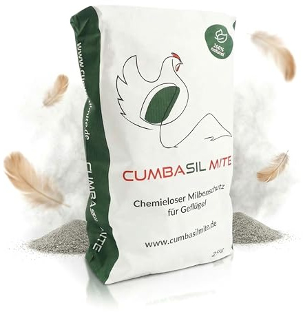 Cumbasil Mite Staubbad für Hühner 25kg, Sandbad Pulver gegen Milben, Milbenmittel Hühner, natürlicher Milbenschutz, Puder