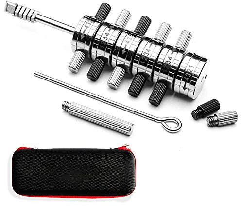 Loboo Idea Premium Ford Tibbe Dietrich / Decoder mit Ledertasche, 6-Zylinder-Lesegerät Kfz-Dietrich-Werkzeuge Schlosserwerkzeuge
