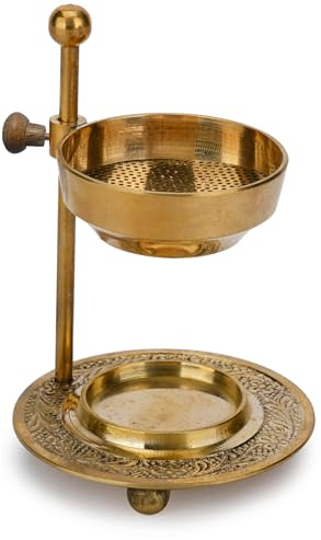 Ajuny Räuchergefäß Halter Teelichthalter Kerze oder Kohle Beheizt Kunstharz Schönes Verstellbares Design Golden für Heimdekoration Duft Spirituelles Zubehör Duftzubehör Geschenke