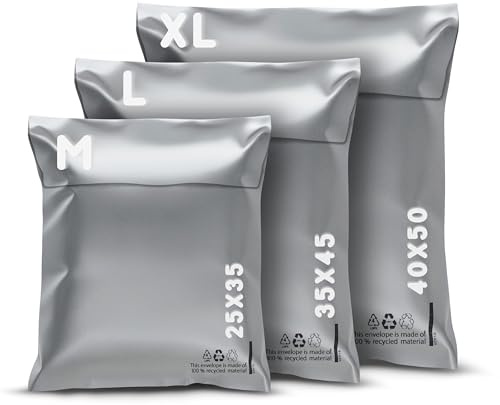RAGO® Versandtaschen Plastik Warensendung M-10 Stück L-10 Stück XL-10 Stück I Versandbeutel Selbstklebend und Blickdicht I Plastiktüten Verschließbar I Ideal für Vinted