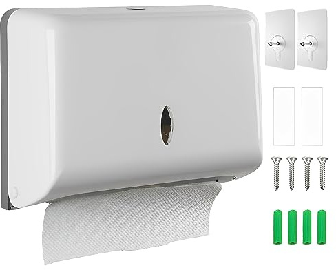 Papierhandtuchspender Handtuchspender Wandmontiert ohne Bohren: YIDM Taschentuchspender Papierhandtuchspender für C,Z ode Falz PapierhandtüCher 250 bis 400 Papierhandtücher Handtuchspender (Weiß)