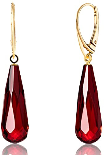 Amber by Mazukna Rot Gold Baltischer Bernstein Ohrhänger für Damen