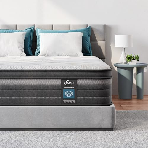 TeQsli Gel Taschenfederkernmatratze 140x200 cm 25 cm Höhe H3 Härtegrad, Ergonomische 9-Zonen Matratze, Orthopädische Federkernmatratze mit Gel-Memory-Schaum, Öko-Tex & CertiPUR Zertifiziert