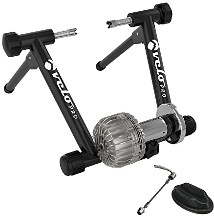Velo Pro Flüssigkeit Turbo Trainer – Ruhig Magnetisch Innen Cycle Turnschuhe Ständer mit Glatt Echt Straße Griff für Mountain & Rennrad Arten - 700c, 26 - 29 Räder