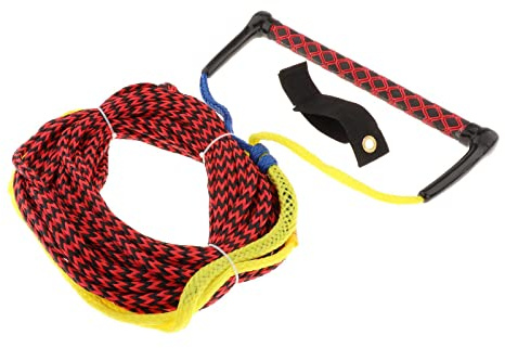 Colcolo 75ft Wasserskiseil Kniebrett Schwimmendes Surfseil mit Griff Schwimmende Surf-Schleppseile Mehrzweck-Wakesurf-Seil Wassersportzubehör, rot