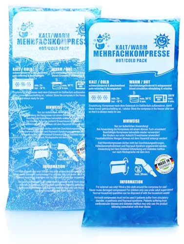 Robin Goods® 2x Mehrfach-Kompresse 29 x 12 cm - Wiederverwendbare Warm- & Kaltkompressen - Ideal als Kühlpad & Wärmekissen, Mikrowellengeeignet - Für Erste-Hilfe, Sportverletzungen & Schmerzlinderung