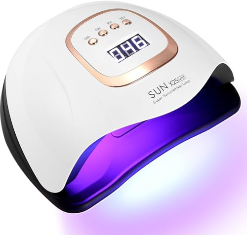 Zawaer LED-Lampe für Gelnägel, 380W Professionelle UV Nagellampe, Automatik, 4 Timer, 81 Lampenperlen, Nagellacktrockner für Salon und Zuhause
