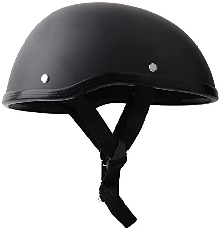 Halbhelme Motorradhelm, Retro Halbschalenhelm Mattschwarzer Schutzschalenhelm mit Einstellbar Schnellverschluss Gurt Universal für Motorrad, Roller Bike, E-Bike