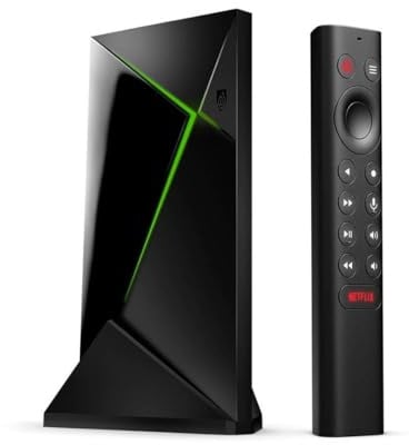 NVIDIA SHIELD Android TV Pro Multimedia Player; 4K HDR Filme, Live Sport, Dolby Vision-Atmos, KI-unterstützte Video-Hochskalierung, GeForce NOW Cloud Gaming, Google Assistant integriert