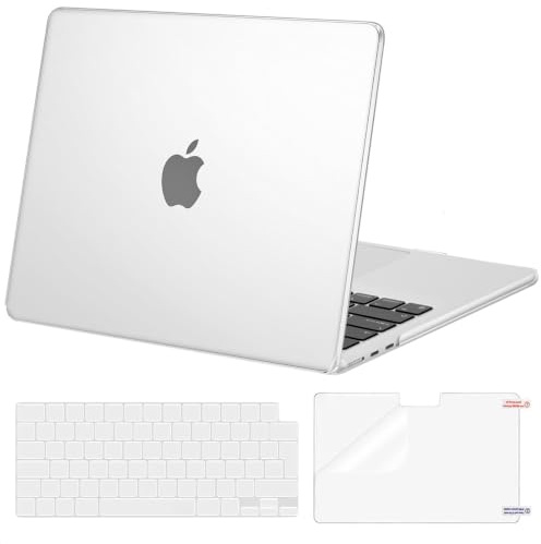 MOSISO Kompatibel mit MacBook Air 13 Zoll Hülle M5 M4 M3 M2 2026-2022 13,6 | Ultradünne, Seidige Haut Hartschale für 13,6 A3449 A3240 A3113 A2681&Tastaturschutz&Displayschutz, Frost