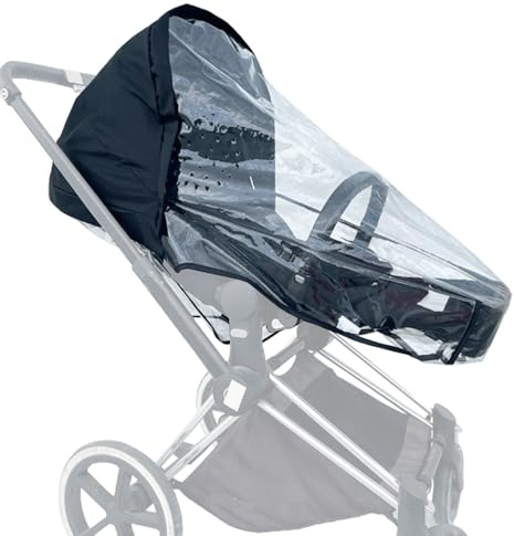 Colu Kid Baby Kinderwagen Regenschutz Kompatibel mit Cybex Priam & Mios & Balios Kinderwagen, Kinderwagen Zubehör Regenschutz, Transparenter EVA Wetterschutz mit großem Platz