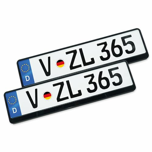 VZL Kennzeichenhalter für Autos | Nummernschildhalterung Auto | 2X Kennzeichenhalterung | Nummernschildhalter | Alternative zu Kennzeichenhalter Rahmenlos (Kennzeichenhalter ohne Befestigungskit)
