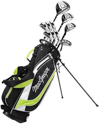 MACGREGOR Herren CG4000 Stahl/Graphit, Cart/Standtasche, Rechts-und Linkshänder, Golf-Paket-Sets, schwarz/grün, 1 Longer