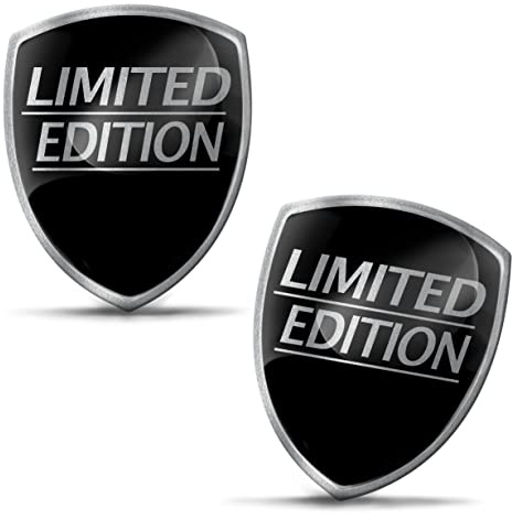 SkinoEu 2 x Aufkleber 3D Gel Silikon Limited Edition Silber Stickers Autoaufkleber Auto Motorrad Fahrrad Fenster Telefon Laptop PC Tablet Tür KS 93