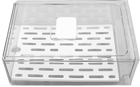 Kühlschrank Organizer, 30×20×11cm Kühlschrank Schubladen Aufbewahrungsbox | Transparente Stapelbare Herausziehbare, mit Abtropfplatte, Obst und Lebensmittelbehälter für die Küche zu Hause(L)