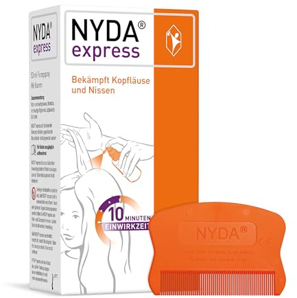 NYDA Express Läusemittel: Effektives Läusespray und Läusekamm gegen Läuse & Nissen, rasche Behandlung in 10 Min, gute Verträglichkeit, physikalisch wirksam