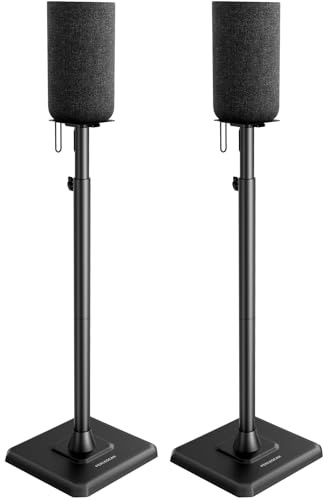 Perlegear Lautsprecherständer Paar, höhenverstellbar von 83,8 bis 106,7 cm, Ständer für kleine Lautsprecher, Boxenständer & Satellitenlautsprecher mit Kabelmanagement, 6 kg Tragkraft, PGSS12