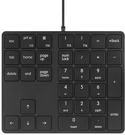 Qisan Numeric Keypad Wired Numpad 34 Tasten Tragbare Tastatur USB Externe Mini Slim Tastatur Magicforce-Schwarz