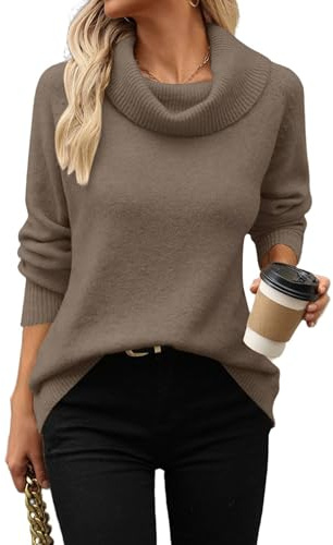Hotouch Rollkragenpullover Damen Pullover Winter Pulli Strickpullover | Damenpullover Langarm Winterpullover Rollkragen Warmer Pullover Elegant Sweater