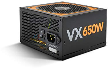 NOX XTREME PRODUCTS Urano VX 650W ATX PC-Netzteil – 80 PLUS Bronze, leiser 120mm Lüfter, flache Kabel, zuverlässige Stromversorgung für Gaming-PCs