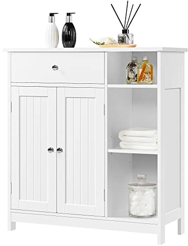 Yaheetech Badezimmerschrank Unterschrank mit Schubladen & Tür & verstellbare Einlegeböden Kommode fürs Badezimmer/Wohnzimmer/Küche/Flur 75 * 30 * 80cm
