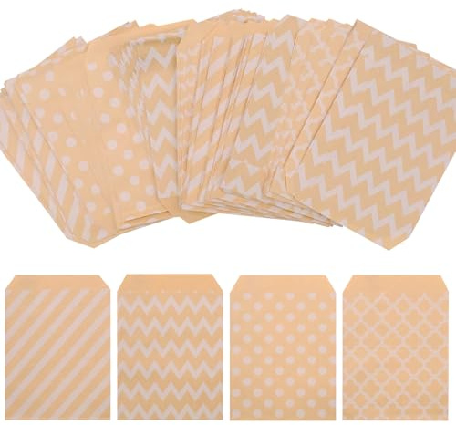Fahibin 100Pcs Candy Bar Tüten Süßigkeiten Papiertüten, Papiertüten Klein, Klein Geschenktüten Tüten, candybar tüten,für Kindergeburtstag Büfett Grill Hochzeit Party Abschlussfeier