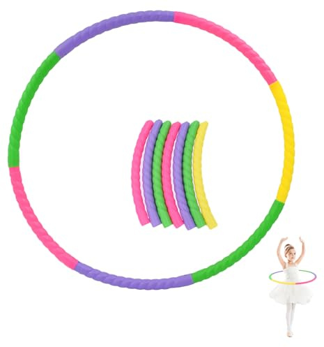 Hula Reifen für Kinder und Erwachsene - 7-teiliges Abnehmbares Hullahub Set für Tanz und Fitness - Gymnastikreifen ab 3 Jahre